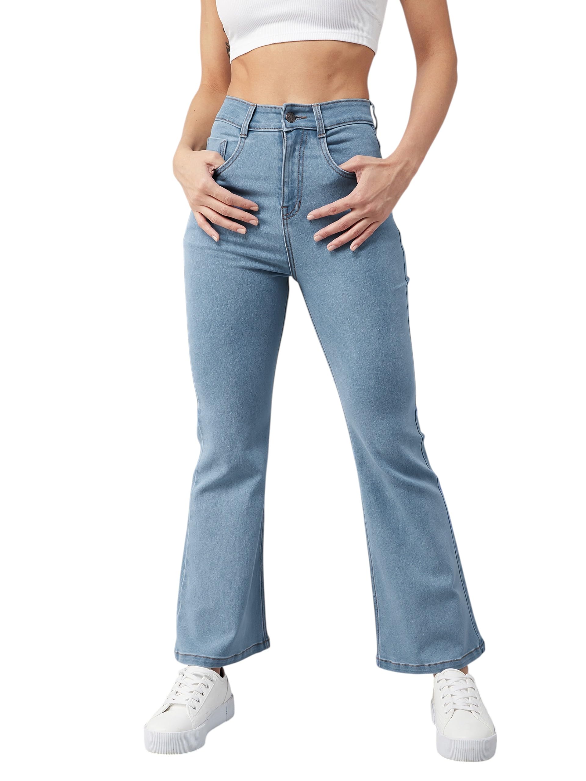 Jean bootcut taille haute idéal pour vos tenues de bureau stretch
