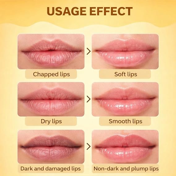 6PCS Bees Lips Balm Honey Lip Balm Set,Mini Lip Balms for Dry Cracked Lips,Moisturising Lip Care Set with Vitamin E,3 Fruity Flavours Natural Formula,Hydrating Tinted Lip Care,Reduce Lip Lines