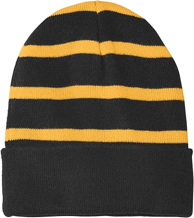TOP HEADWEAR Striped Beanie w/Solid Band