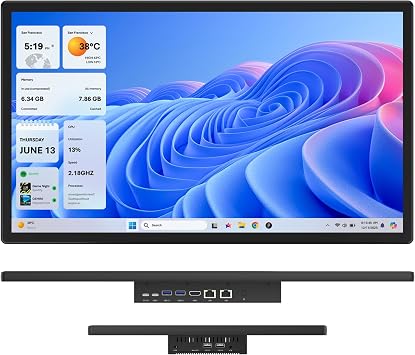 21.5" All in One Tablet Panel PC Win11 Pro, N100 Fanless Industrial Touchscreen Monitor Computer, 8GB RAM 128GB ROM, 1920 * 1080 IPS, USB3.2 * 2, USB2.0 * 2, LAN*2, HDMI2.0, Type-C3.1