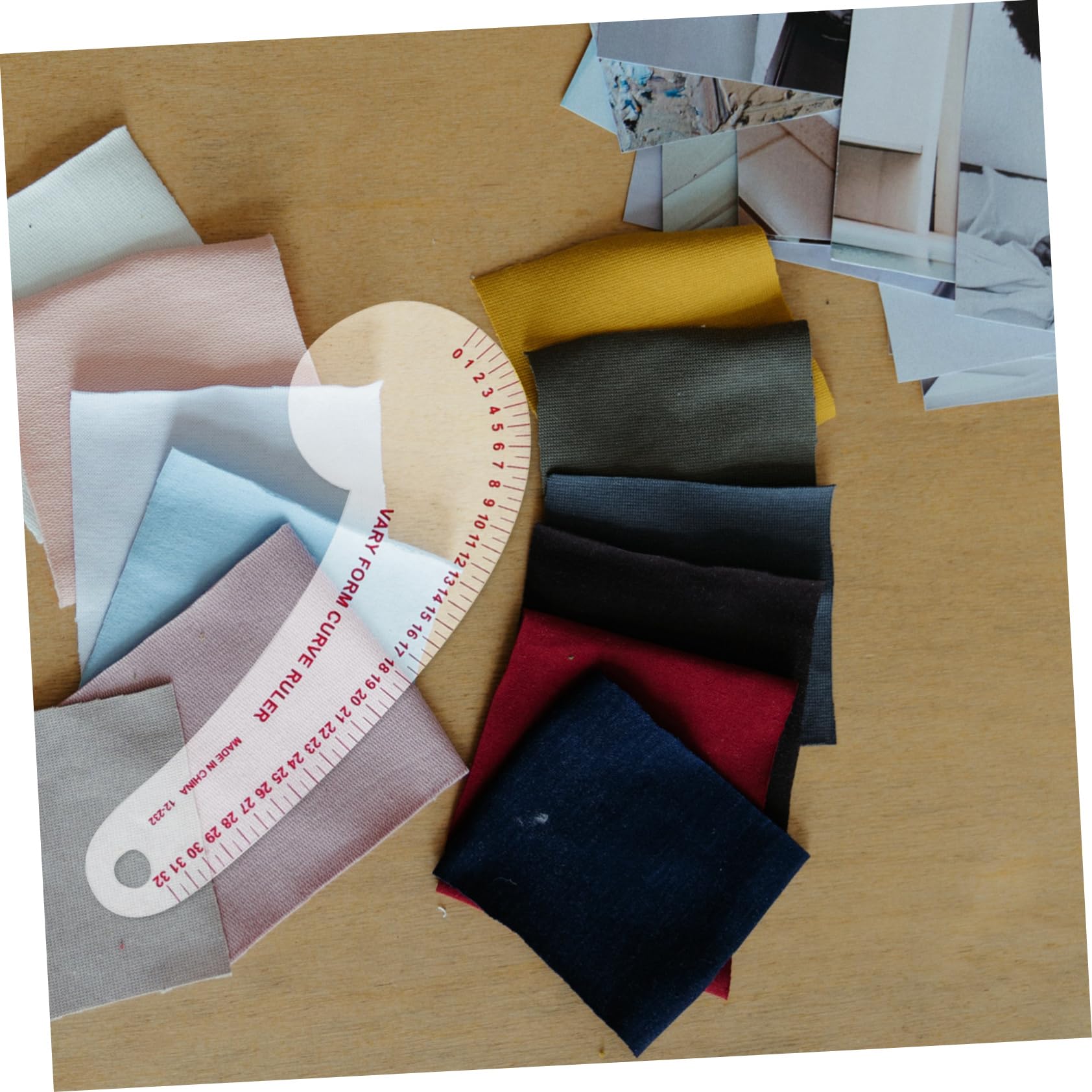 LALAFINA 14 Stück Nählineal mit Kurvenmuster Lineal Präzisem Metrikmaß und PVC Holz Edelstahl für Schnittmuster und Schneiderei