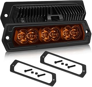 Flush Mount LED Pods Amber, SWATOW INDUSTRIES 7 Inch CREE LED Light Bar Amber Flush Mount Reverse Lights Spot Pod Lights Backup Lights for Truck Wrangler F150 Ram Toyota Chevy GMC SUV ATV