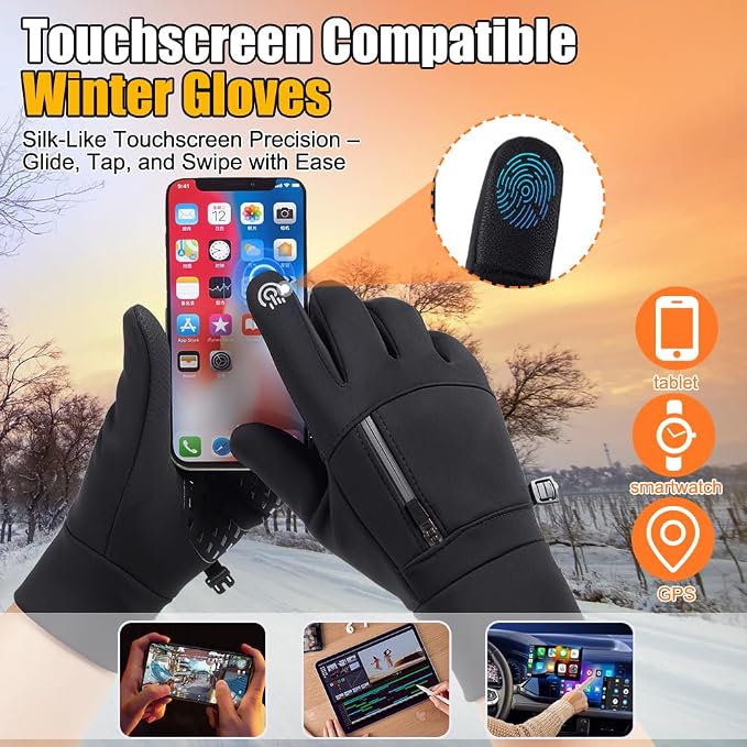 Guantes térmicos impermeables para hombre y mujer, talla L miniatura 4