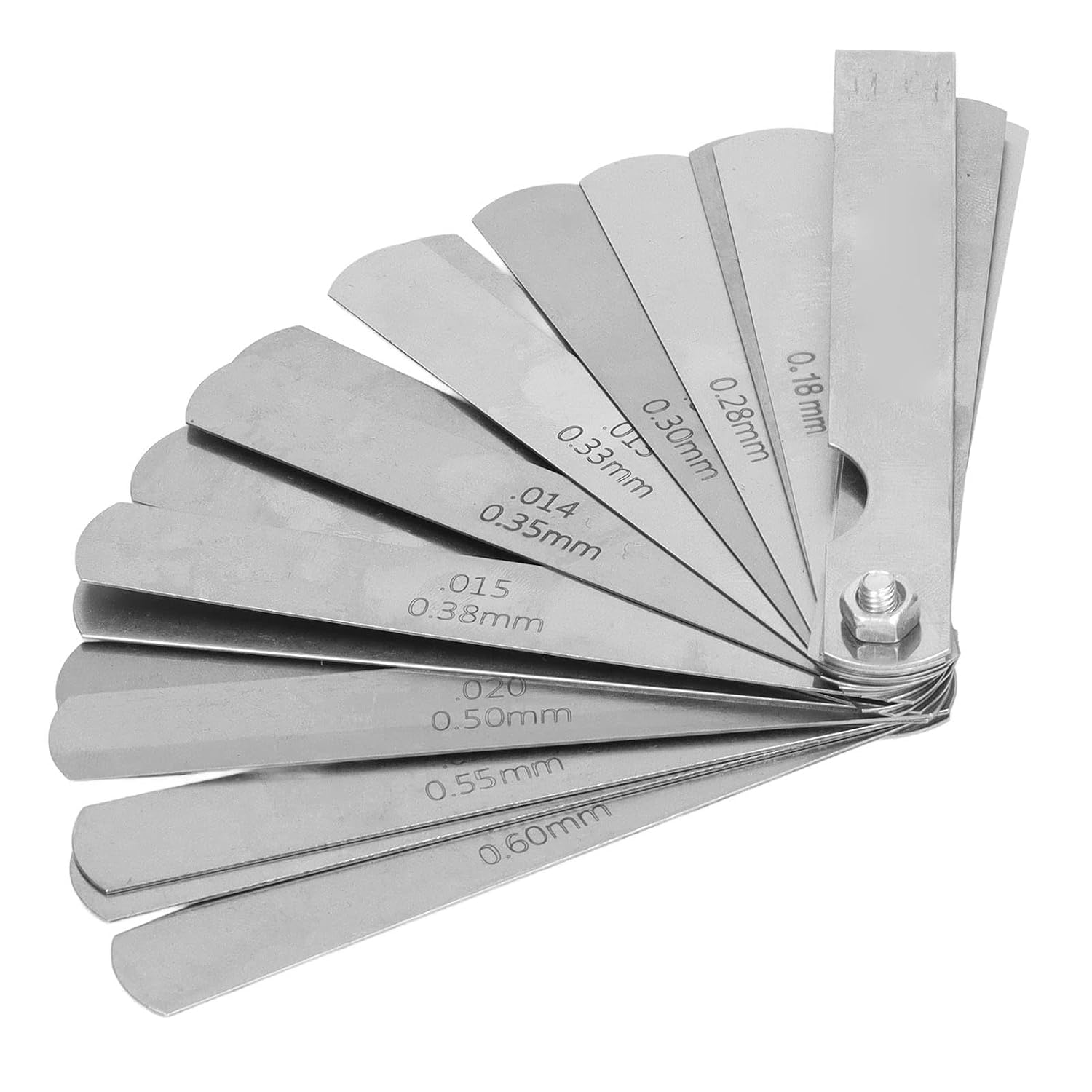 Feeler Gauge 26 Blades Stainless Steel Gap Measuring Tool 0.04-0.63mm Precision Thickness Gauge Set for Automotive Machinery Maintenance
