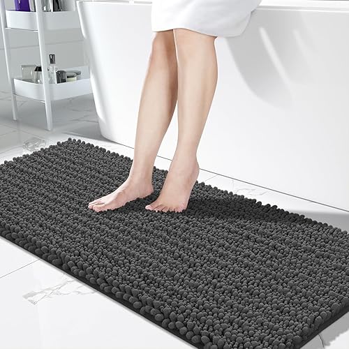 Miniatura 91 de Yimobra Alfombras de baño grandes antideslizantes lavables de 36 x 24 pulgadas, tapete de baño de chenilla ultra suave y absorbente, alfombra de