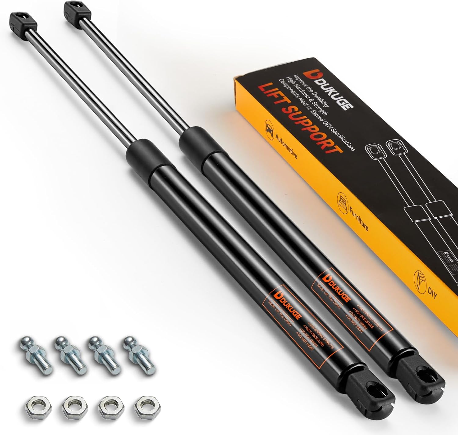 C16-17566 20 inch 150 lbs/667N Gas Spring Shock Struts, Lgp8-200-150 20in Gas Struts for Floor Hatch Truck Tonneau Cover Camper RV Bed Large Outdoor Box Lid Trap Door, 2pc