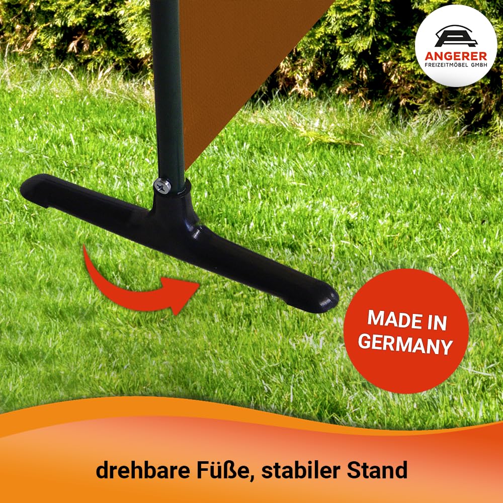 ANGERER Paravent 3-teilig, Swingtex dunkelgrau | Raumteiler, Raumtrenner, Sichtschutz, für Windschutz & Schatten auf Balkon, Bezug aus waschbarem Stoff, Made in Germany