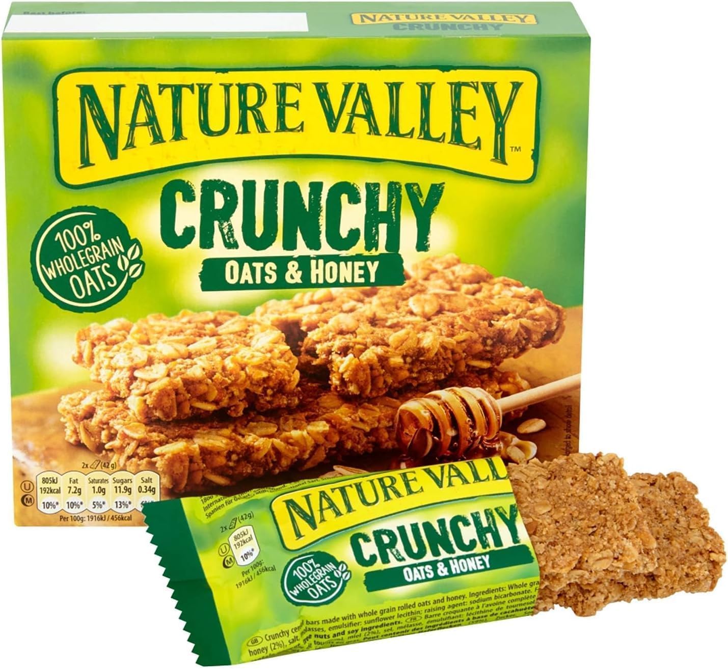Nature Valley - Barres croustillantes à l'avoine et au miel pack de 3 boîtes de 5 barres. 630 g au total - Pack Promoo