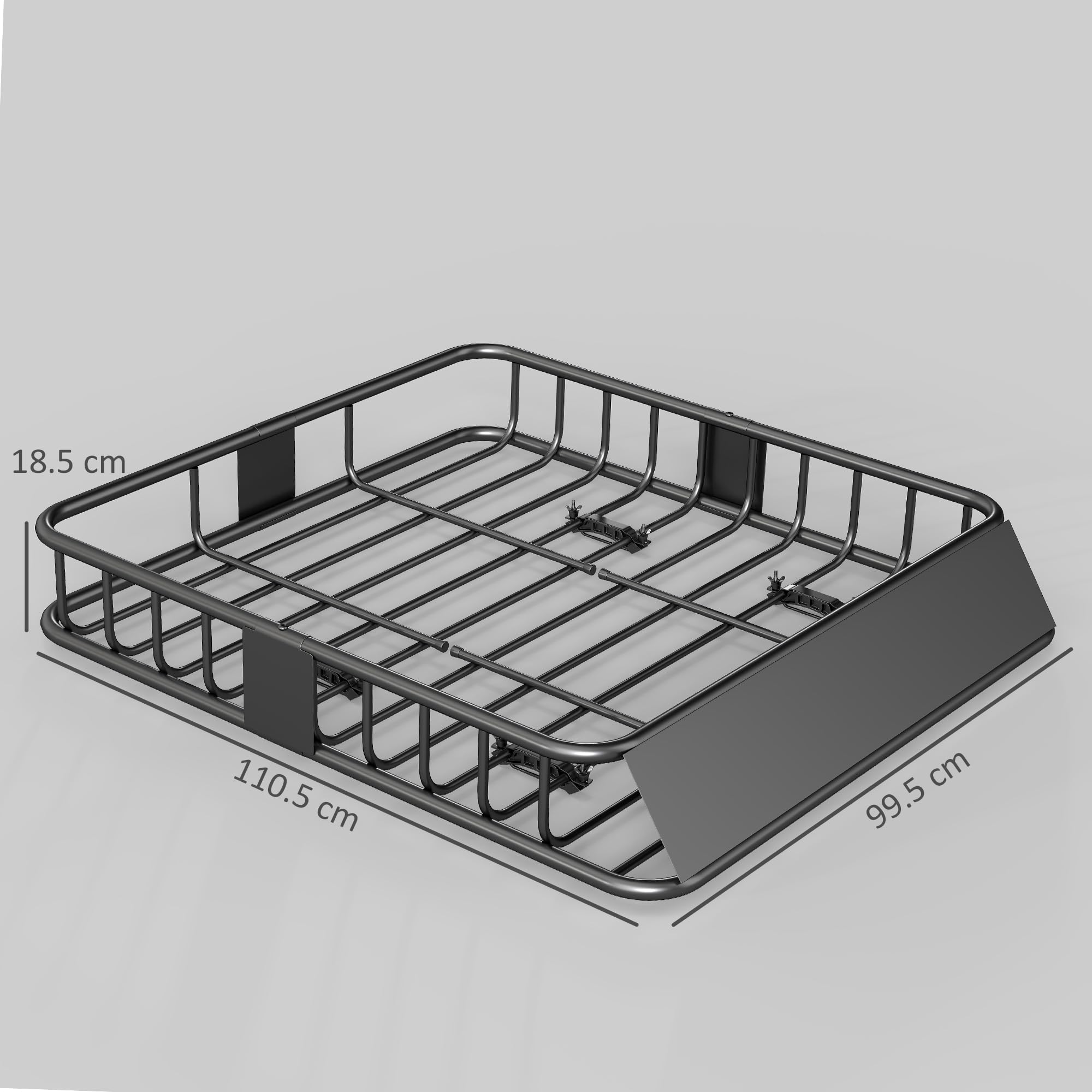 HOMCOM Bagażnik dachowy z deflektorem do vanów 110,5x99,5x18,5cm Czarny