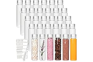 50 Small Clear Test Tubes with Lids Perfect for Crafts, Party Favors, Storage