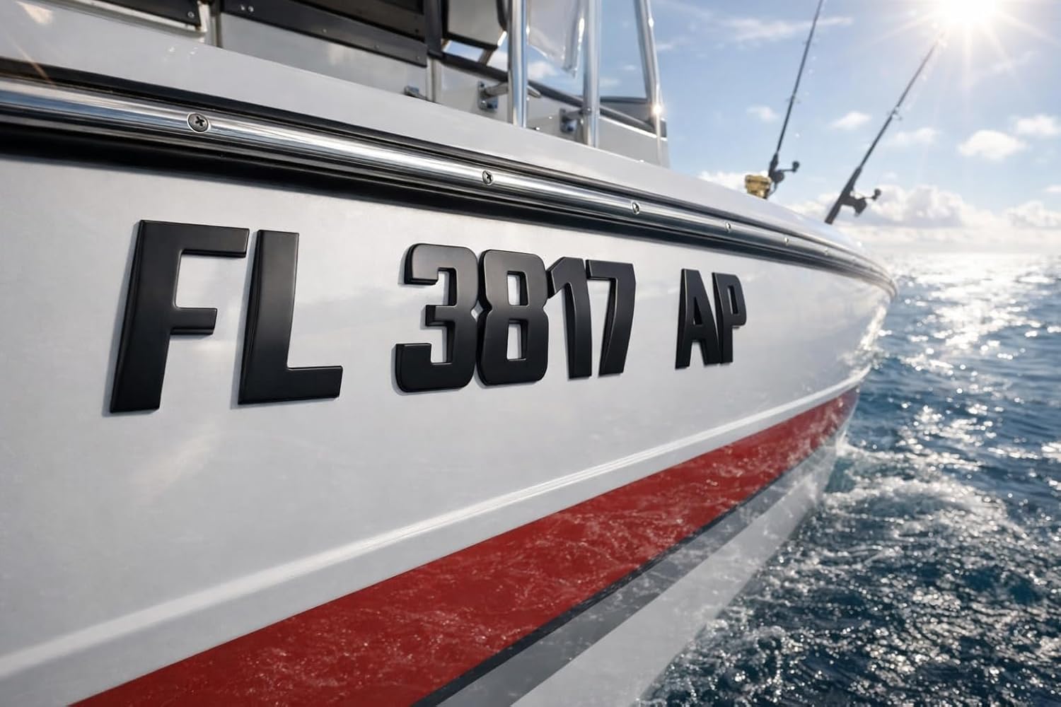 Pro Speed Emblem Boat Registration Numbers Pre Aligned 16 PCS