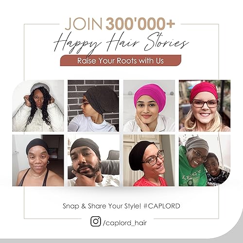 Miniatura 8 de CAPLORD - Gorro de satén con forro para dormir, de bambú, para cabello natural erizado, para mujeres y hombres