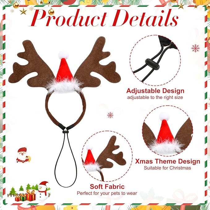 Set de 12 Bandanas y Diademas Navideñas para Perros y Gatos miniatura 5