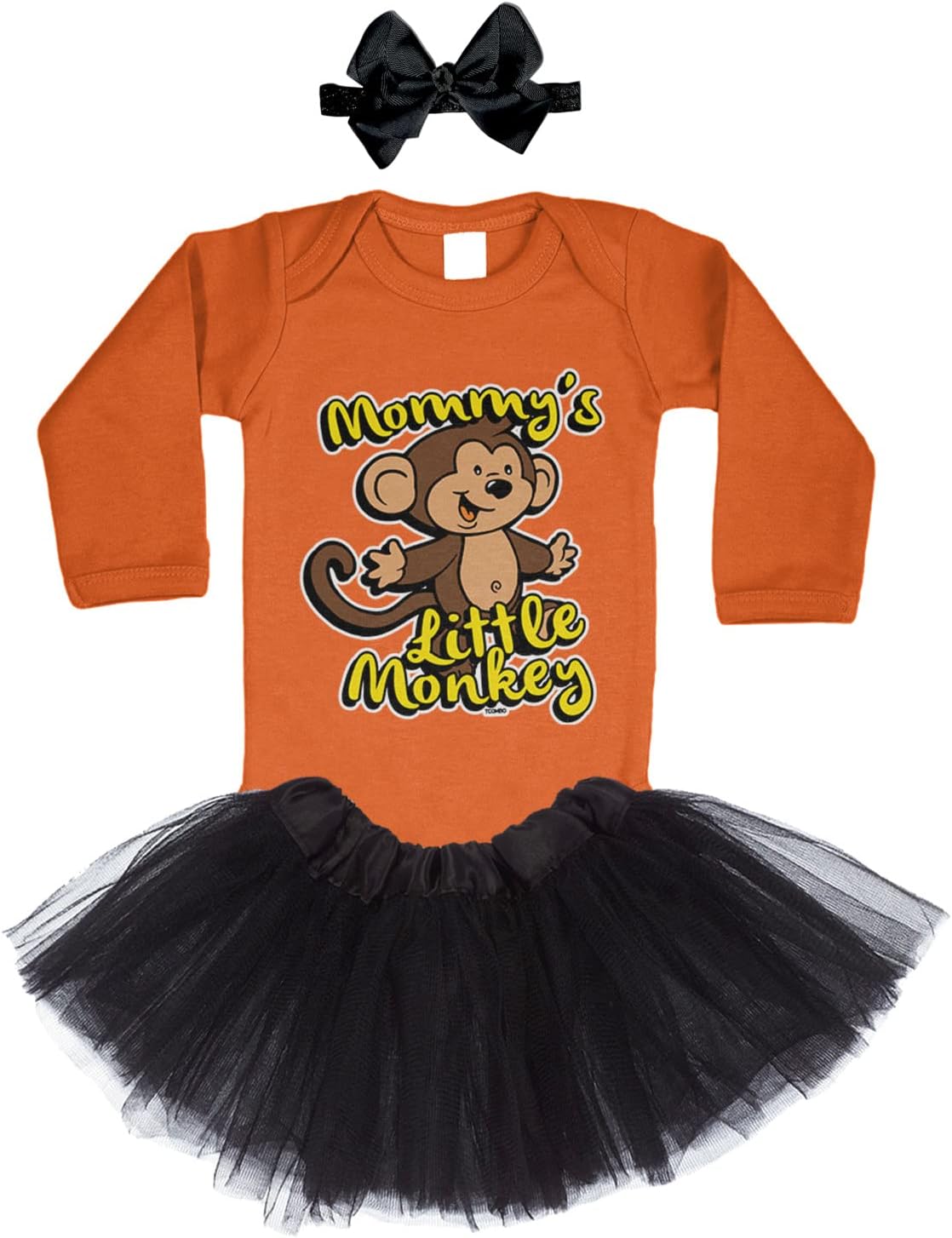 Tcombo Mommy's Little Monkey - Funny Animal Baby Bodysuit + Tutu Skirt + Bow Headband Set