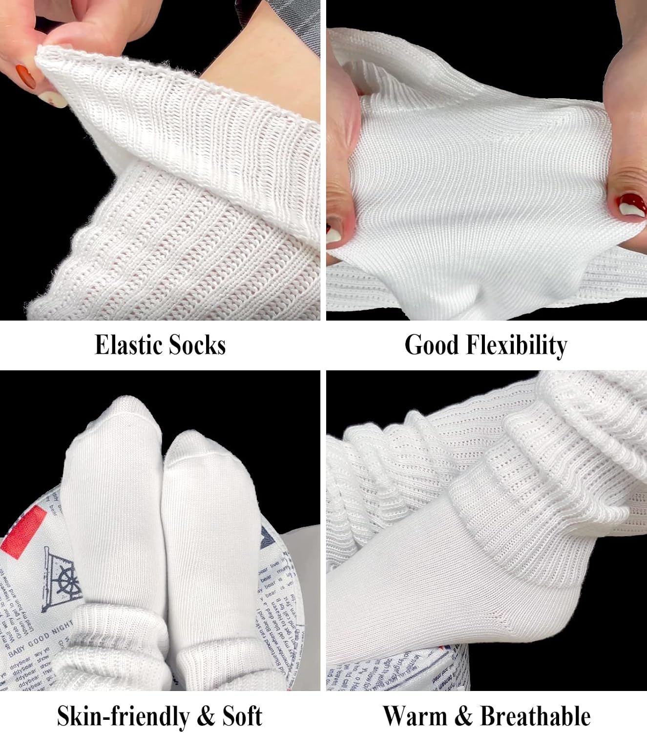 Women's Extra Knit Japanese Style Loose Socks White Lolita Leg Warmer Bubble Slouch Socks