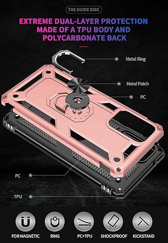 Miniatura 6 de ADDIT Funda A52 5G, compatible con Samsung Galaxy A52 4G5G, funda protectora de grado militar con anillo de montaje en automóvil para A52 4G5G, oro