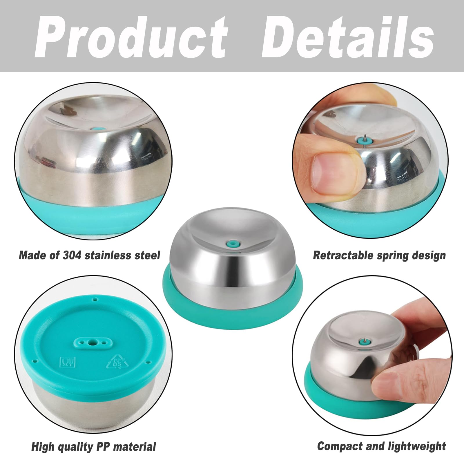 Eierstecher Set 3 Stück - Edelstahl Eierpiekser Mit Feder Sicherheit