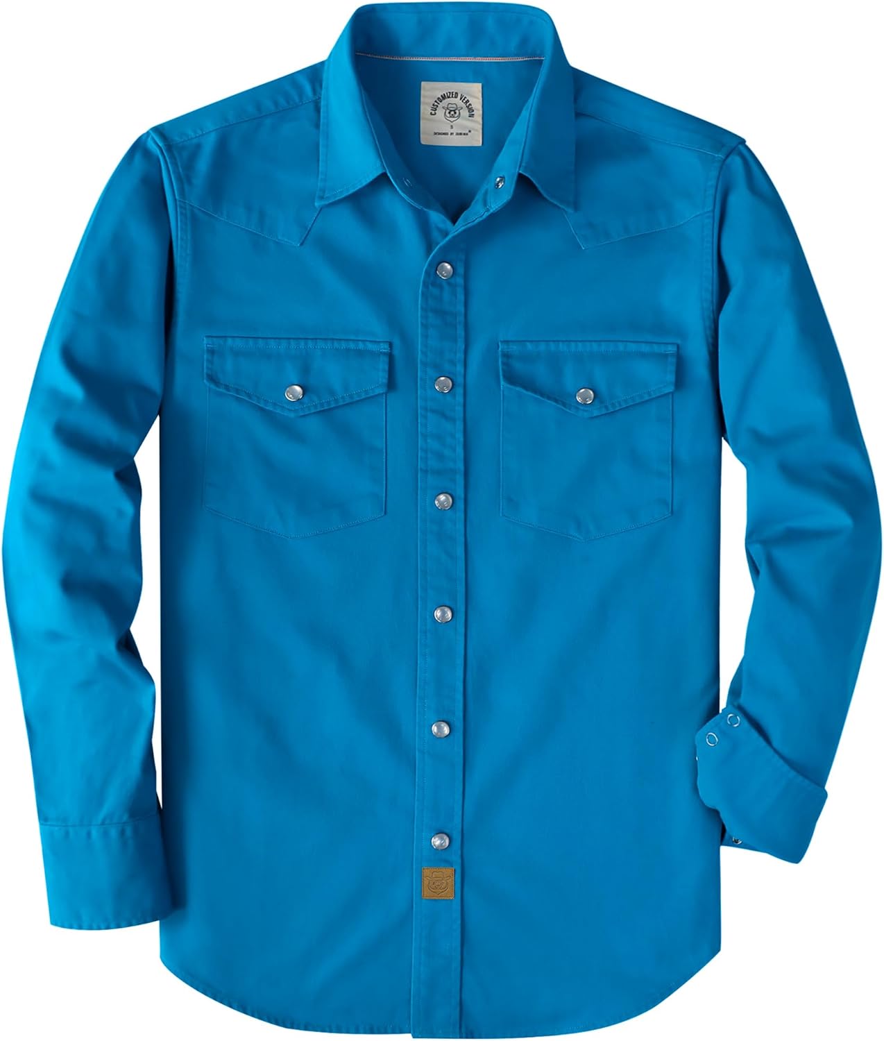 Dubinik® Long Sleeve Pearl Snap Shirts for Men Western Cowboy Shirt Casual Work Button Down with Pockets Comfortable Fit