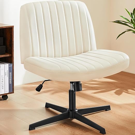 Sweetcrispy Office Chair No Wheels Armless Desk Chair No Wheels Cross Legged