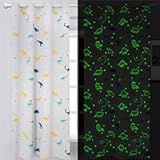 Dinosaur Curtains for Boys Bedroom Glow in the Dark Cartoon Rod Pocket Kids Boys Girls Simple Childish Cute Dino Wildlife Animals Pattern Window Drapes Nursery Bedroom Playroom Living room 2 Panels