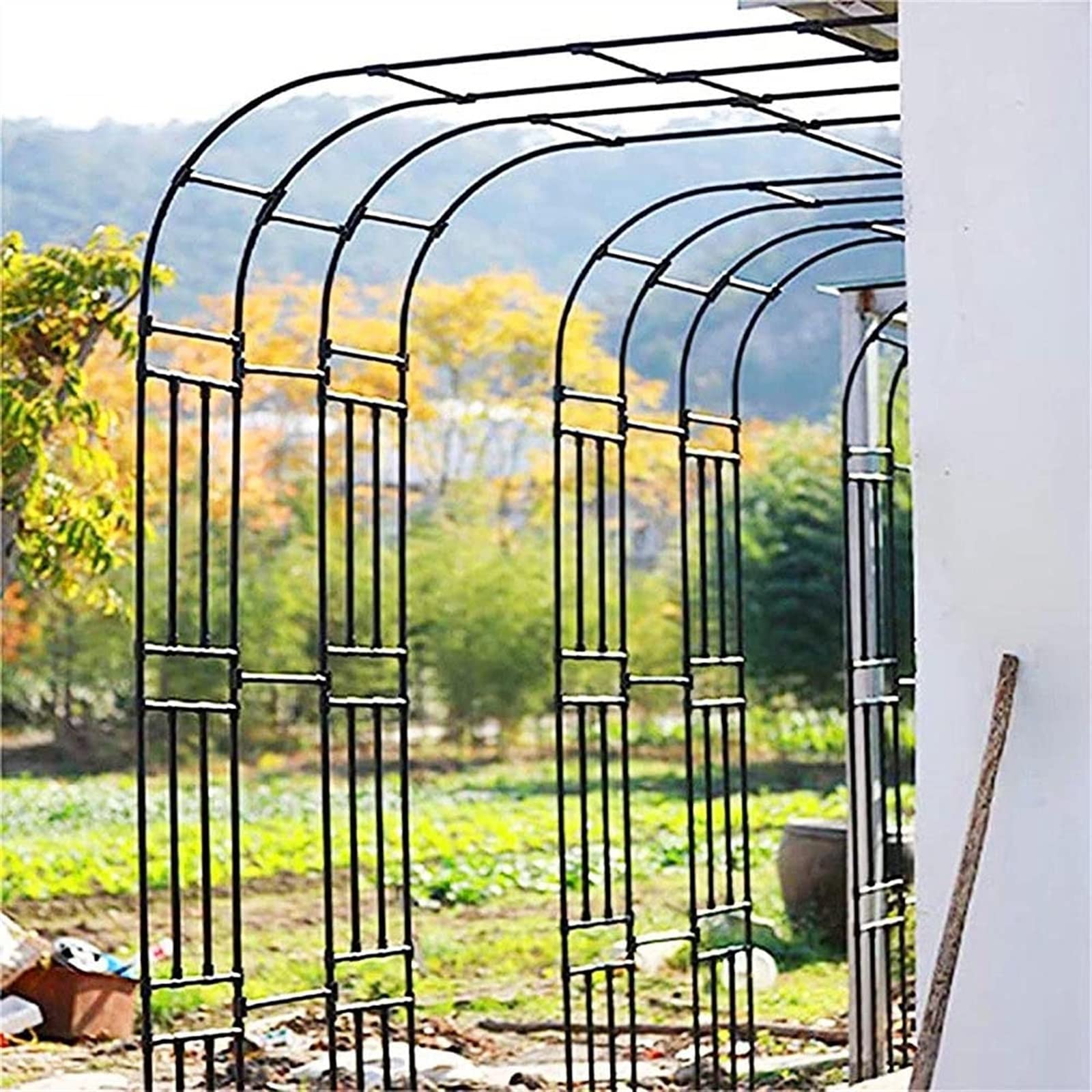 Arche De Jardin Tonnelle Pergola Treillis Métallique - Support Plantes Grimpantes Roses Vignes, Arche Mariage Moderne En Fer (Taille S)