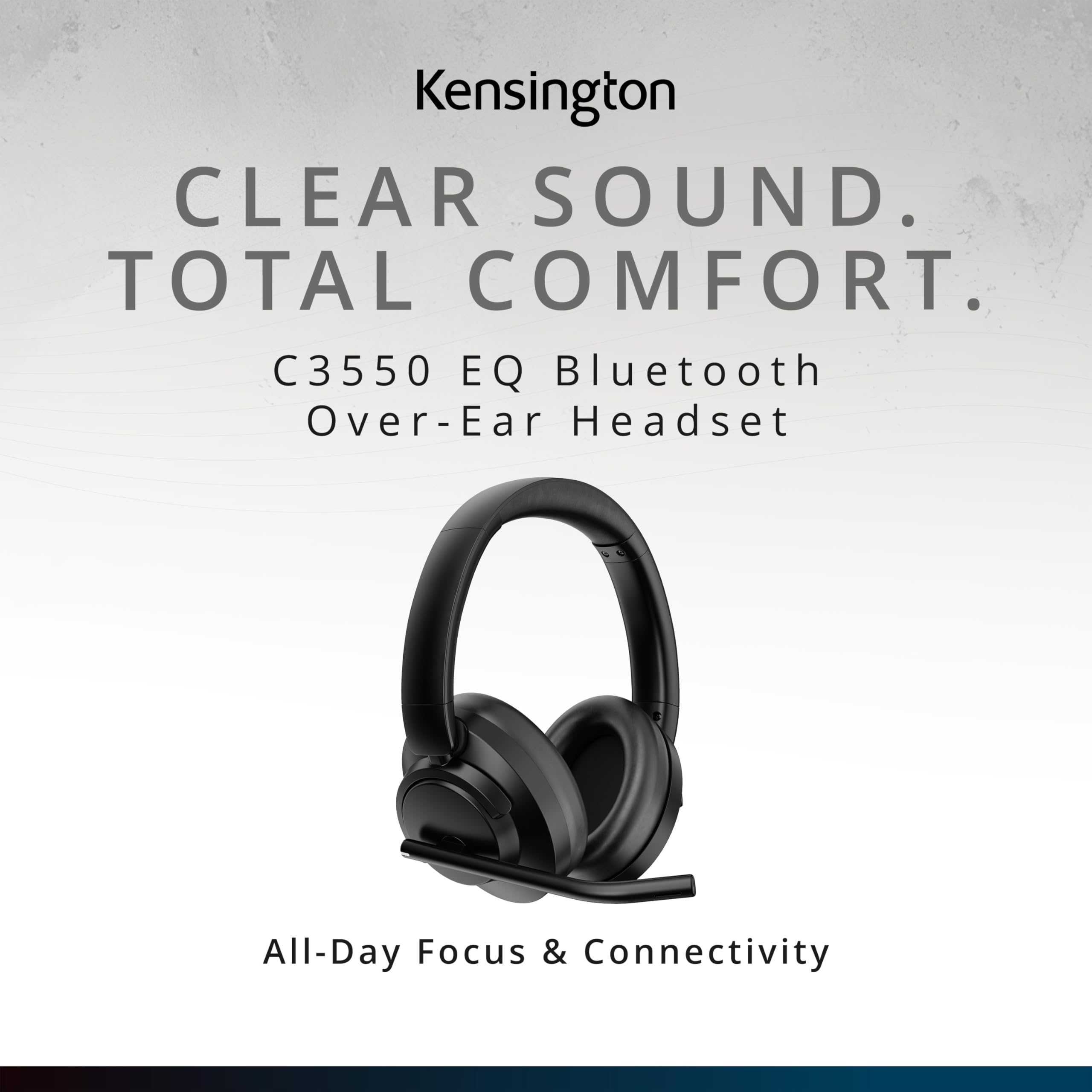 Słuchawki Kensington Hybrid C3550 EQ – bezprzewodowy zestaw Bluetooth® ze sterowaniem na nausznikach, aktywna redukcja szumów, kompatybilny z Windows, macOS, ChromeOS, iOS i Android, K97467WW, czarne