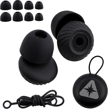 Concert Ear Plugs - High Fidelity Ear Plugs for Noise Reduction, Silicone Earplugs w/Lanyard and 4 Pair Ear Tips - for Live Events, Sports, Raves, Festivals, Work, Sleeping - Hearing Protection