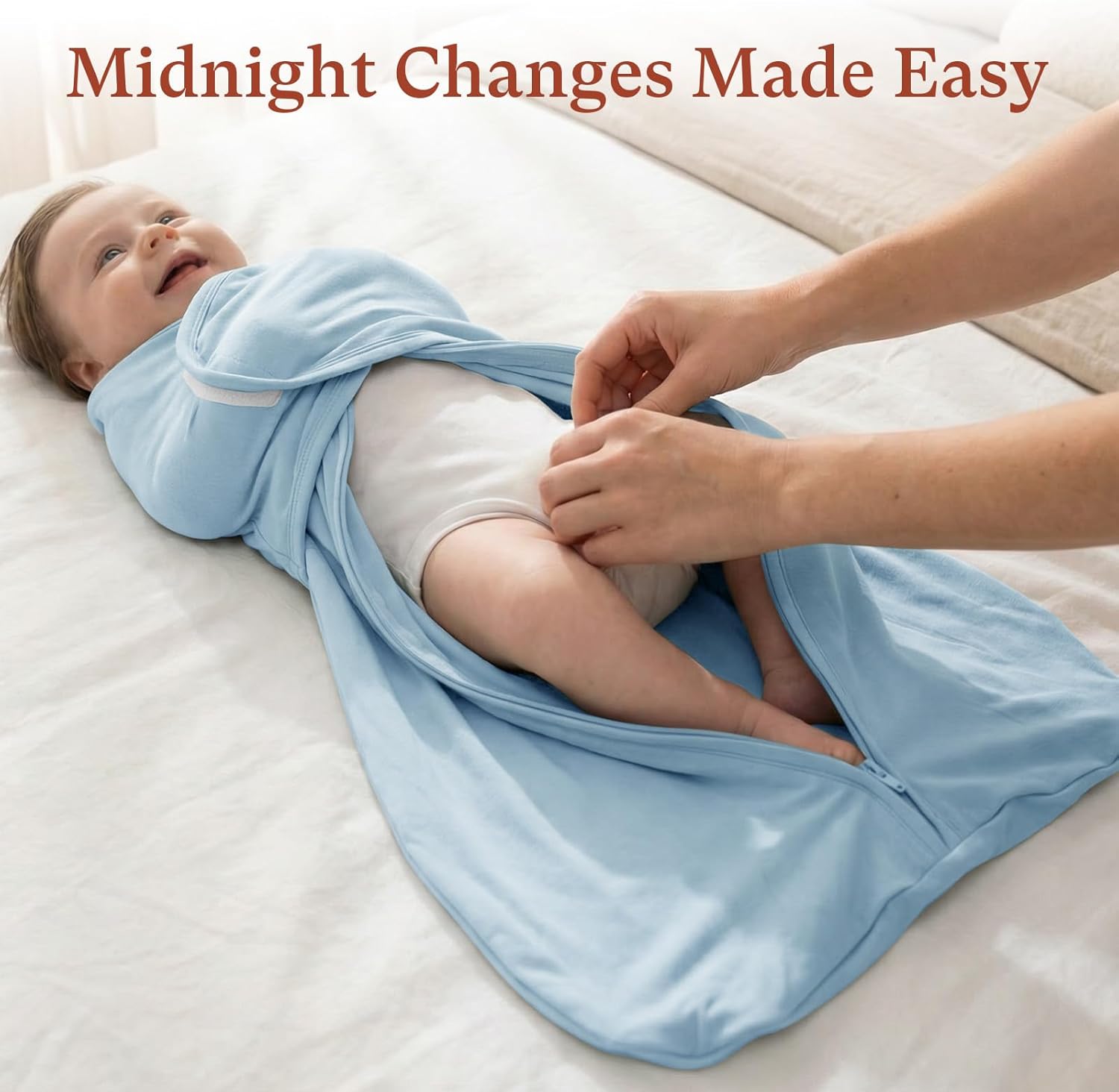 2-Pack 0.5 TOG Newborn Sleep Sack, All-in-One Swaddle Wrap with Silent Velcro for Infants (0–3 Months) - Image 3