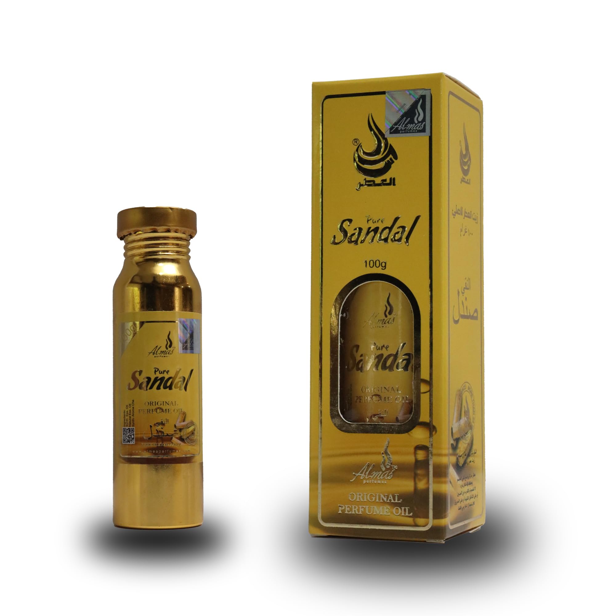 ALMAS Sandalwood Pure Attar - 100g Long Lasting French Roll-On Perfume Oil, Alcohol-Free concentrated Fragrance for Men and Women (Yellow)-image-17
