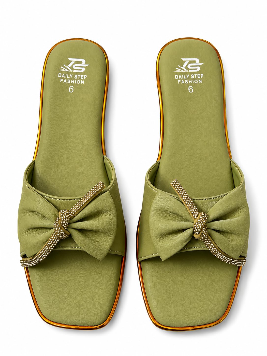 Women's Bow Slide Sandals, Olive Green-picture-29