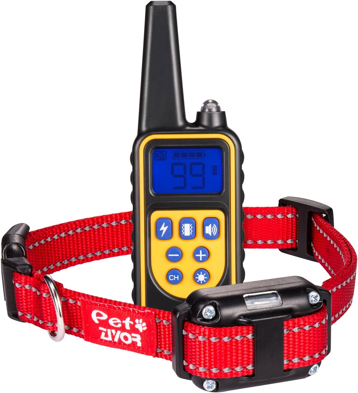 ZIYOR Dog Training Collar Shock Collar, 100% Waterproof and Rechargeable 850 yd Remote Dog Training Collar with Beep, Vibra and No Harm Shock Electric Collar for Small Medium Dogs