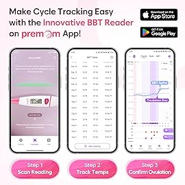 EasyHome Basal Body Thermometer: BBT for Fertility Prediction with Memory Recall - Accurate Digital Basal Thermometer for Temperature Monitoring with Premom App - EBT-018 (Pink)