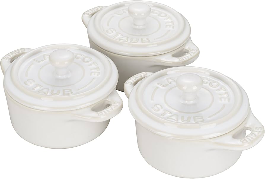 Amazon.co.jp: Staub (ストウブ) セラミックミニココット 3ピース 0.25 Amazon.co.jp: Staub (ストウブ) セラミックミニココット 3ピース 0.25