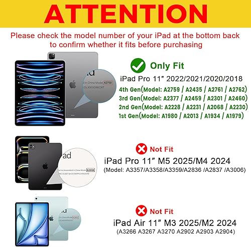 Miniatura 2 de ProCase Funda para iPad Pro de 11 Pulgadas Estuche 2022202120202018, Carcasa Trasera Rígida Delgada con Soporte Cubierta Inteligente para iPad Pro