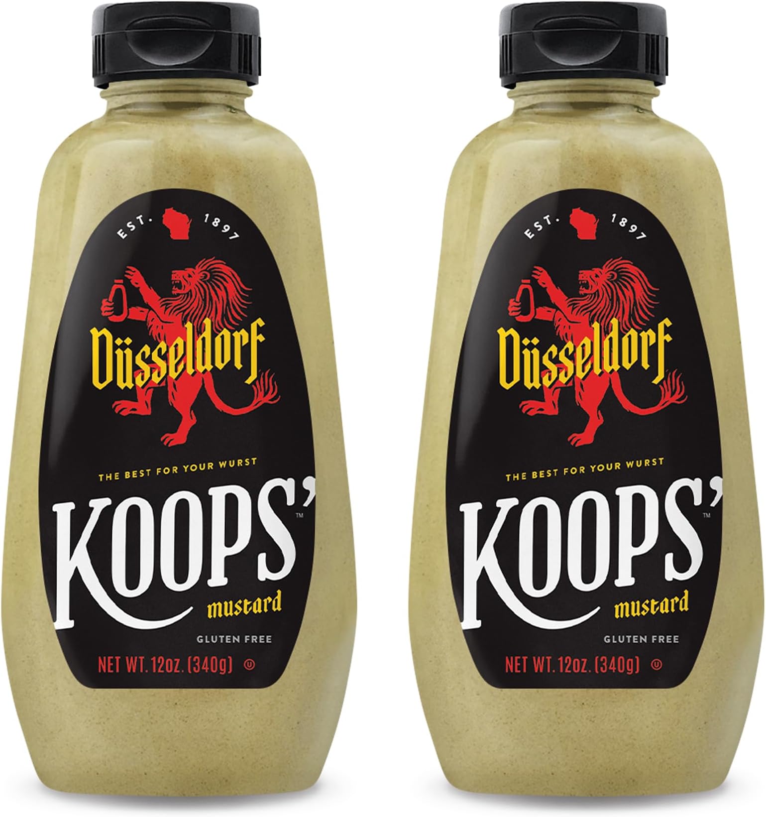 Koops Mustard Dusseldorf Squeeze, 12-ounce (Pack of 2)