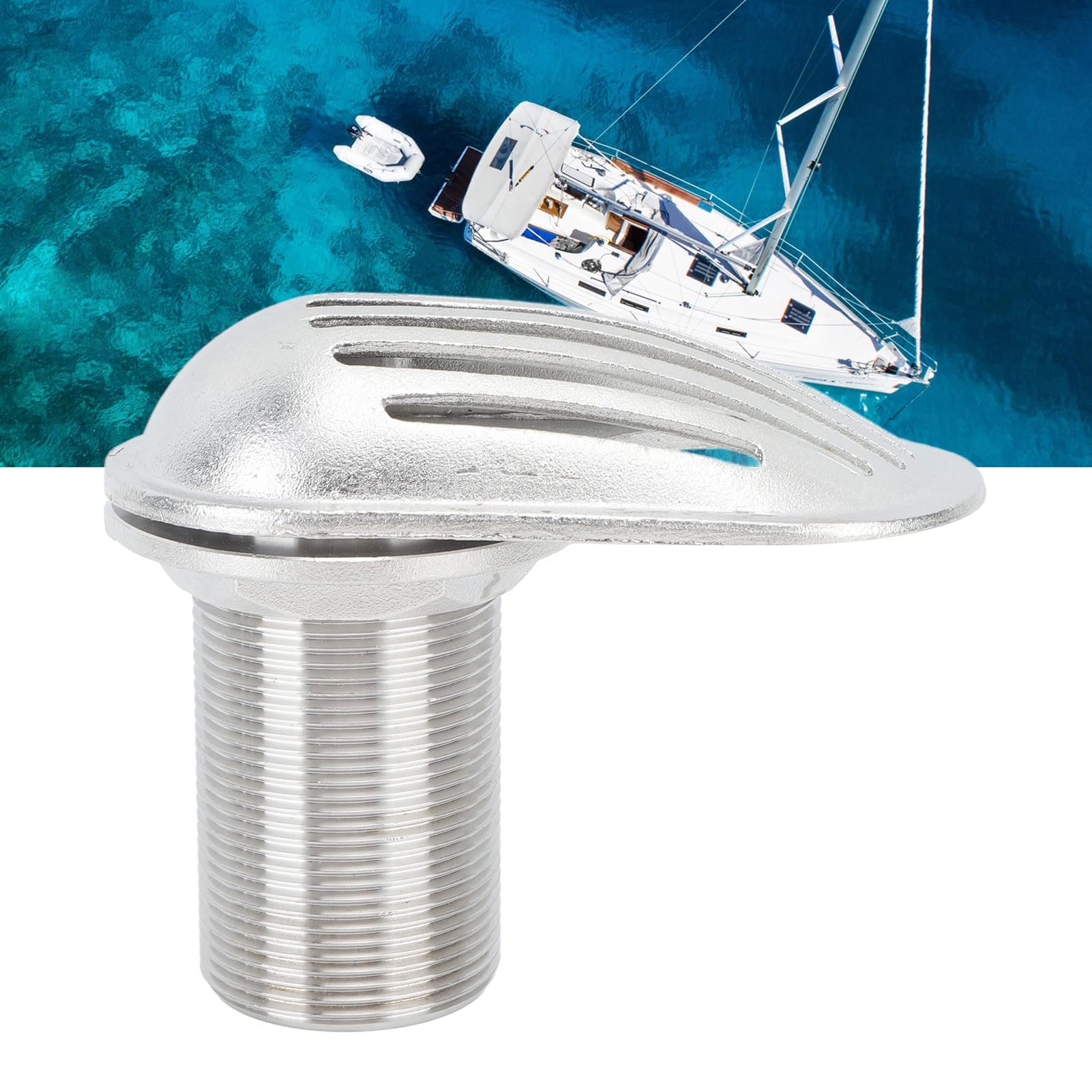 Astibym Ansaugsieb für Marineboote, 316 Edelstahl, Rumpffilter für Yachten und Boote, 1-1/2 Zoll