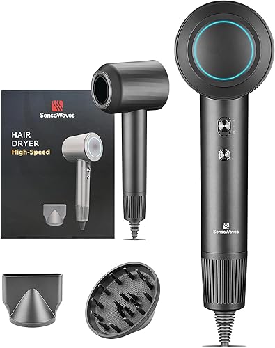 Secador de pelo profesional de alta velocidad 110,000 RPM, secado rápido con iones negativos de 1,640.4 ft, termocontrol de bajo ruido de grado de