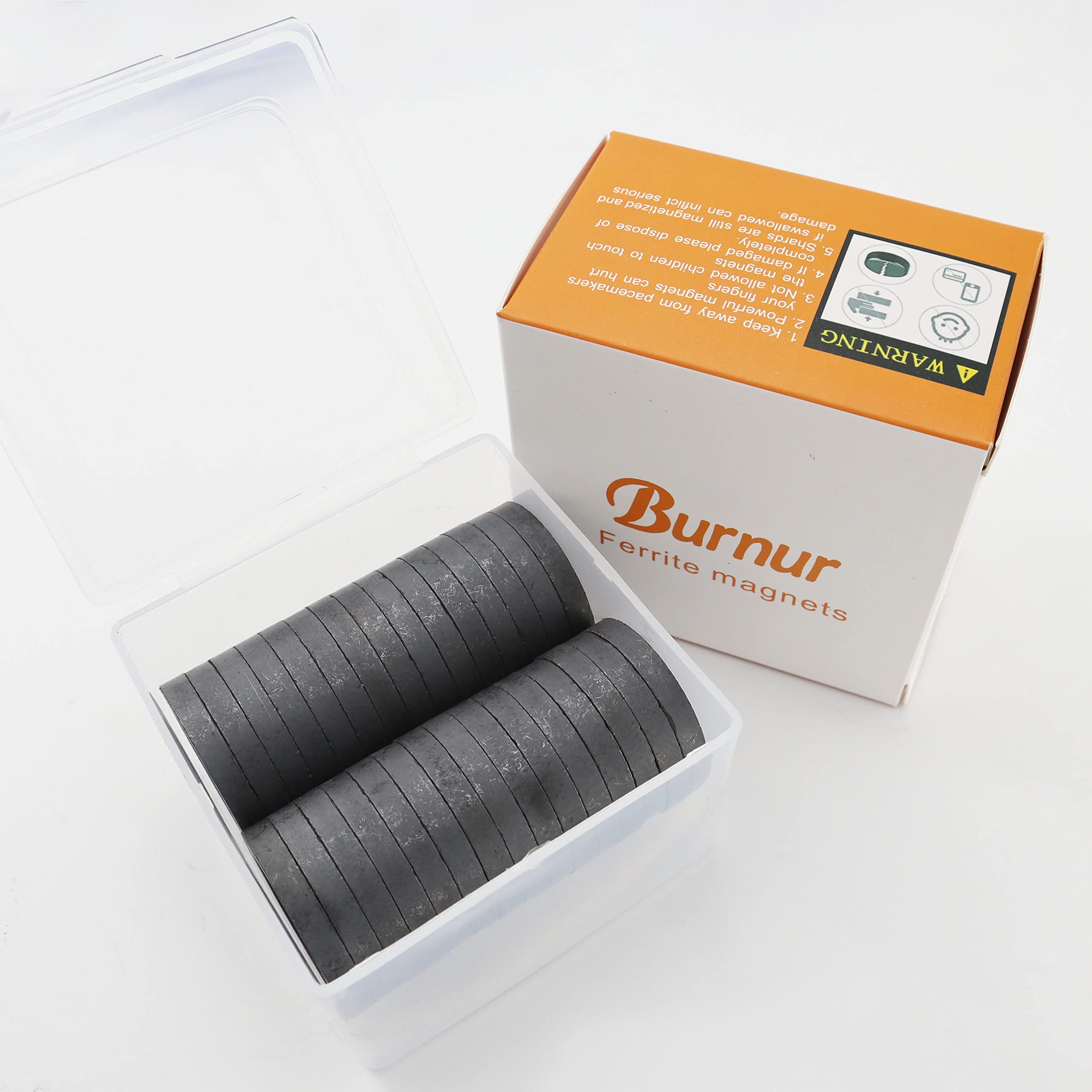 Lot de 30 aimants ronds en ferrite avec trous - 35 mm - Pour réfrigérateur, projets scientifiques, travaux manuels, autour du bureau