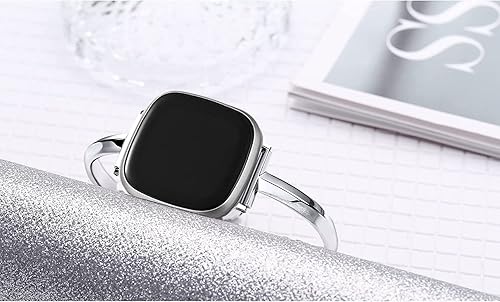 Vista 42 de Correa de metal delgada compatible con Fitbit Versa 4/Fitbit Sense 2 Band Cute Women (dorado)
