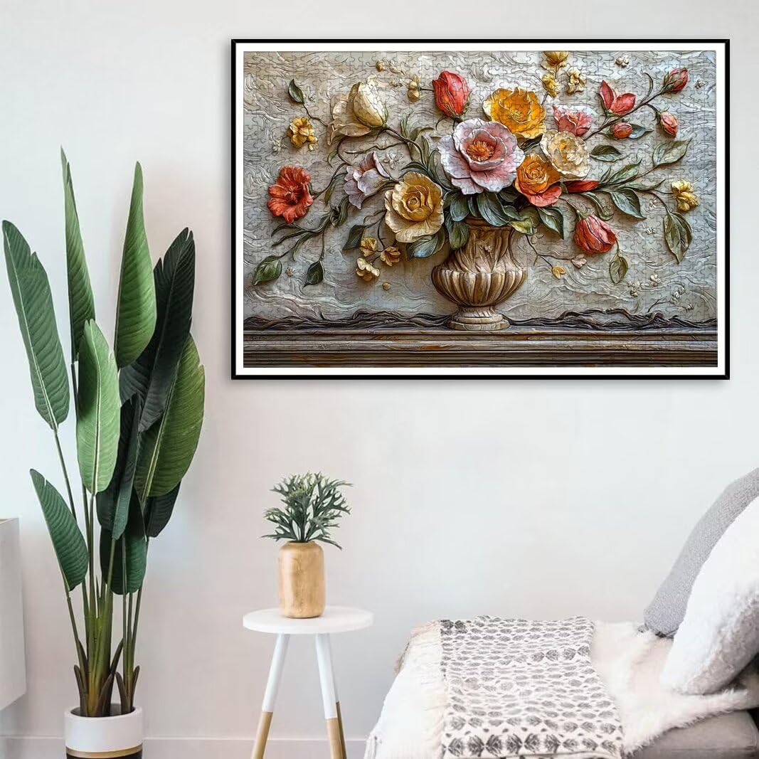 Puzzle Rosa, Puzzle 1000 Piezas, Rompecabezas, Regalo Mujer, Decor -8484