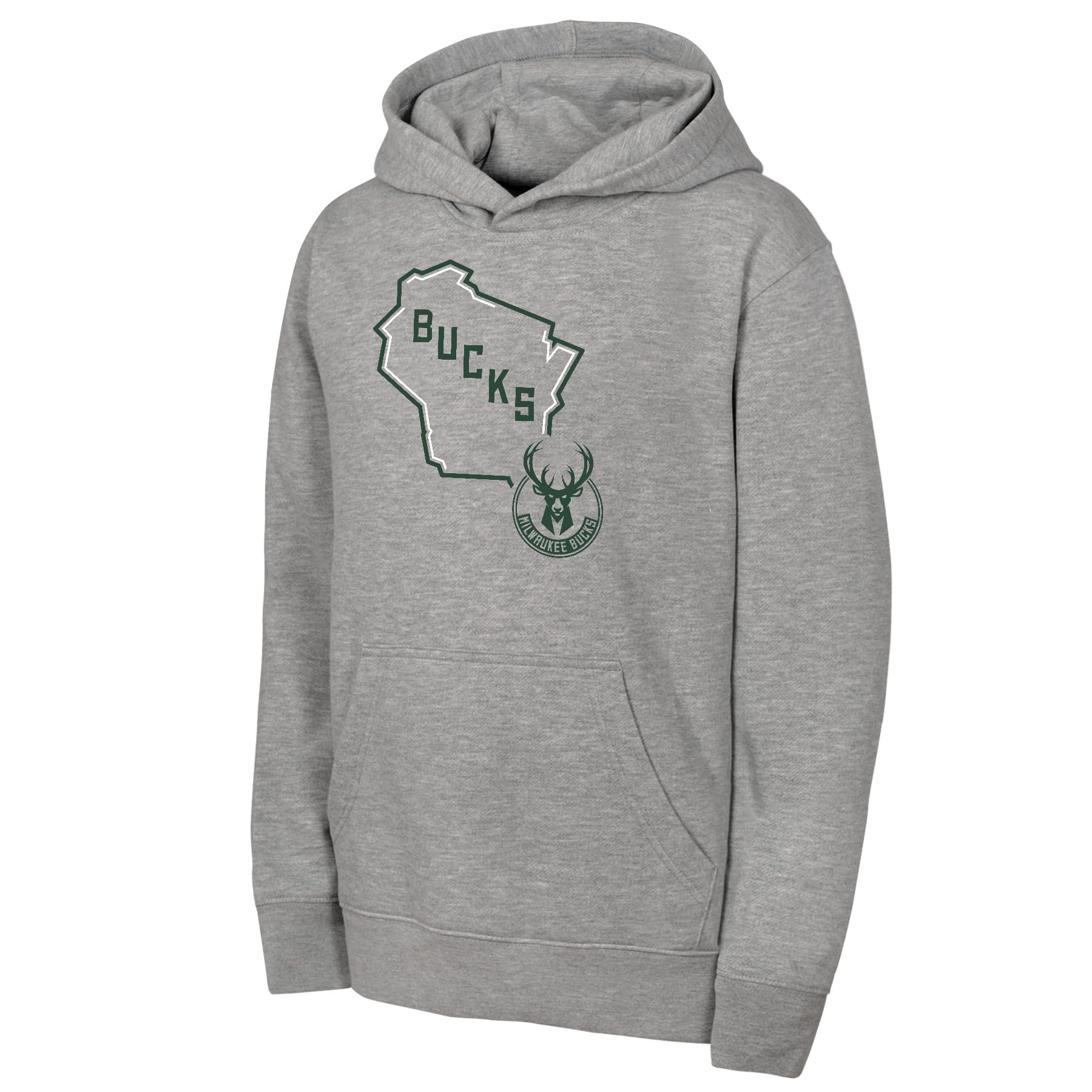 NBA Milwaukee Bucks Heather Grey Fleece Hoodie