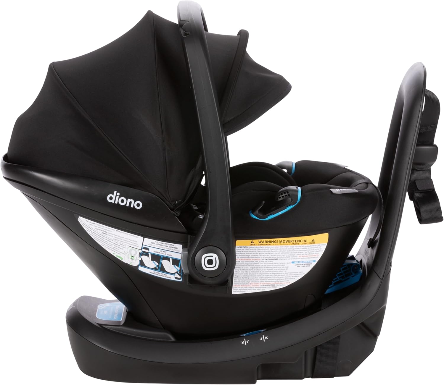 Diono LiteClik30 XT SafePlus Infant Carrier Infant Car Seat and Base, Rear-Facing for Infants 5-30lbs, SafePlus Engineering, with Infant Insert, UPF 50+ Sunshade (Black Storm) 3 71cgRnXMnXL. AC SL1500