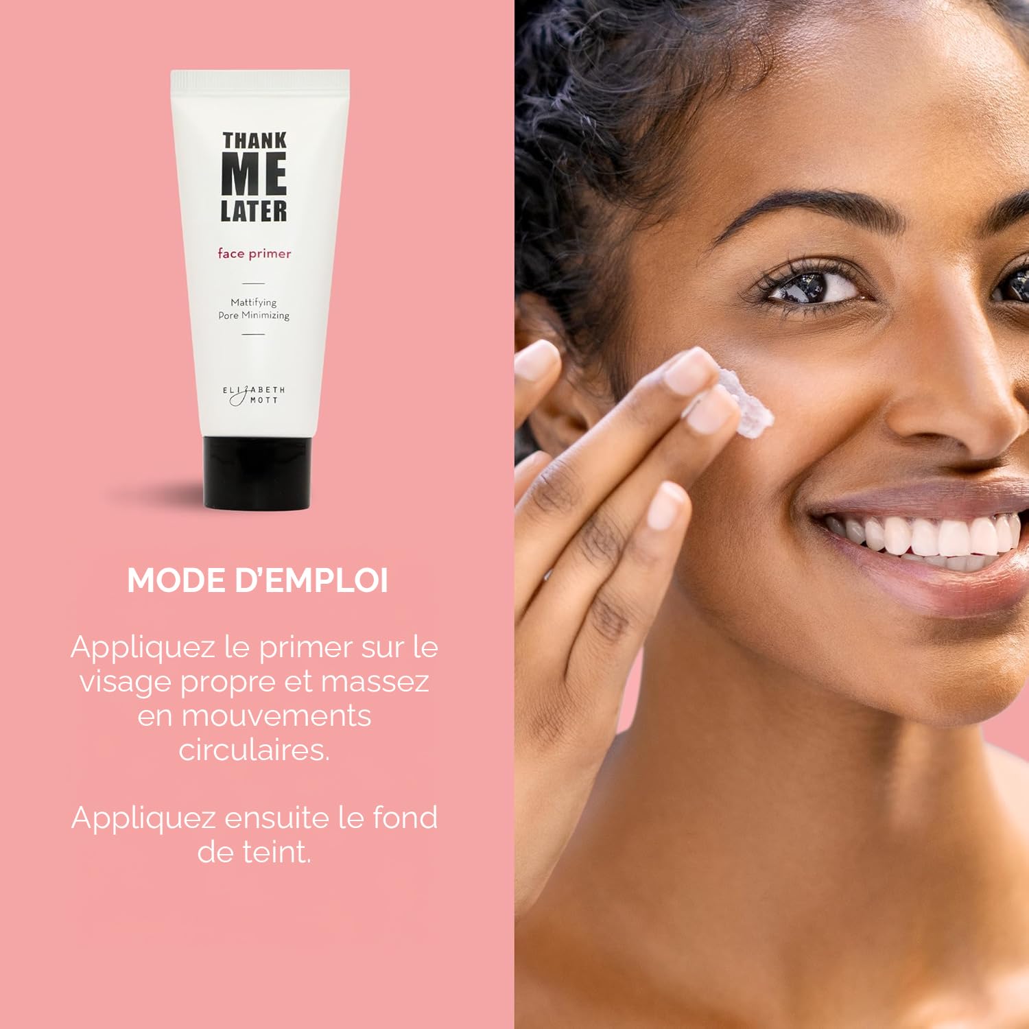 Elizabeth Mott Base de Maquillage Visage Matifiante - Primer Peau Grasse Anti-Brillance, Réducteur de Pores, Finition Mate, Sans Paraben et Sans Cruauté (30g)
