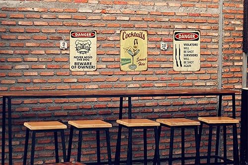 Miniatura 4 de AOYEGO Letrero de lata de cóctel, hermoso bikini con texto en inglés "Woman in a Martini Served Here" de metal vintage para cafeterías, bares, pubs,