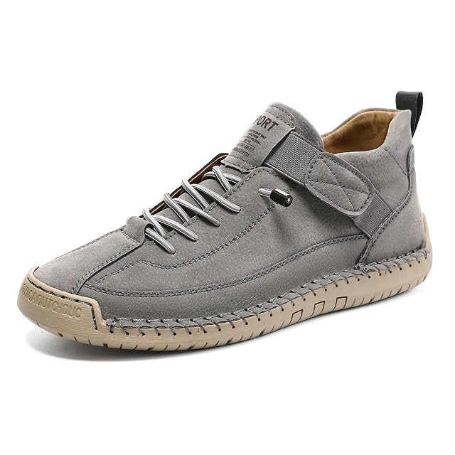 Womens Hand Stitching Chukka Ankle Boots Casual Elastic Lace Up Slip-On Walking Shoes Retro Suede Lightweight Outdoor Sports