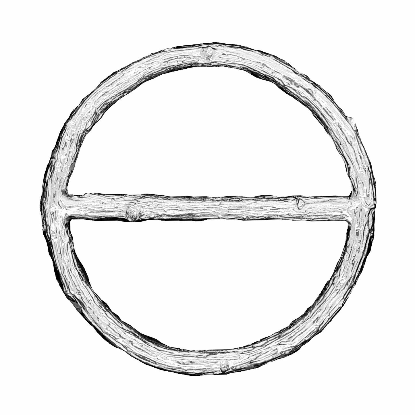 William Sturt Fine PewterOak Twig Scarf Ring, Hand Cast Pewter Scarf Slide by William Sturt