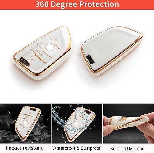 Miniatura 3 de Funda para llavero BMW con llavero, funda de TPU suave para llave compatible con BMW X1 X2 X3 X5 X6 X7 y Series 1 2 3 4 5 6 7 8 Remote Smart Key