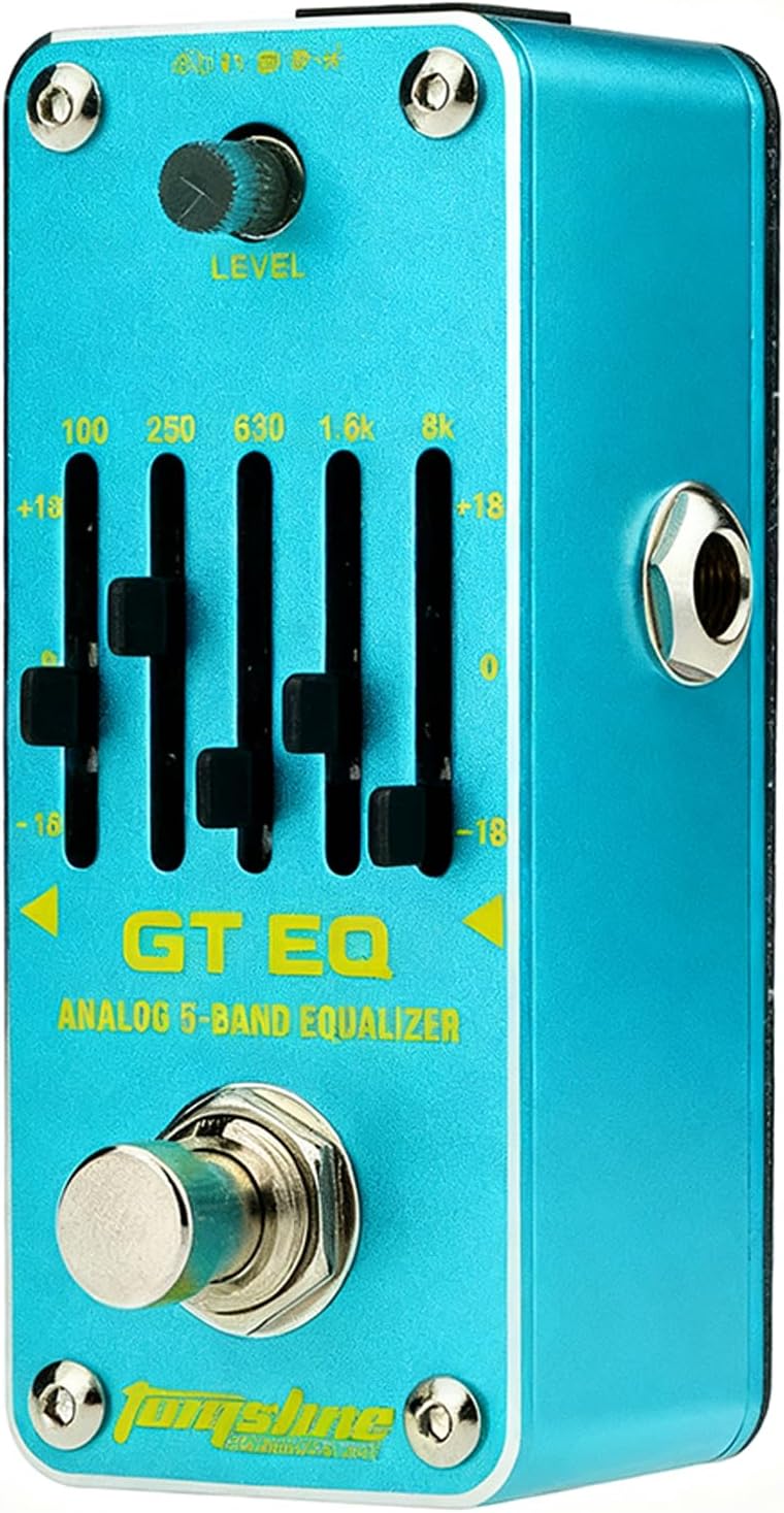 5 Band EQ Mini Guitar Pedal, Analog EQ Pedal, 5 Band GT Electric Guitar Equalizer (100Hz 250Hz 630Hz 1.6kHz 4kHz) Provides ±18dB for Each Band EQ Seeker for Guitar True Bypass
