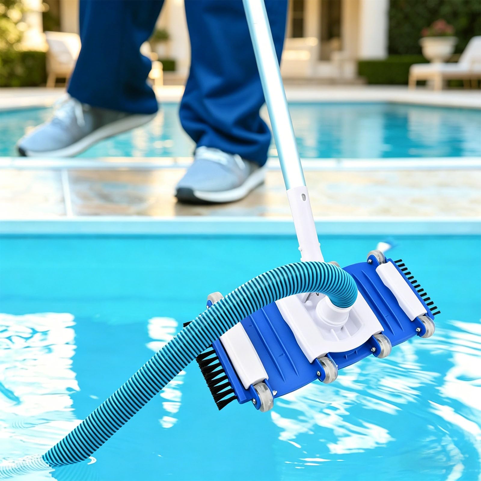 Tête d'aspirateur de piscine avec brosses rotatives et latérales pour un nettoyage et un entretien efficaces de la natation - Large aspirateur