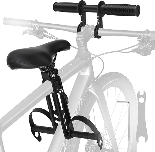 BicycleStore Asiento de bicicleta para niños con manillar, asientos de bicicleta para niños montados en la parte delantera con pedales de pie,